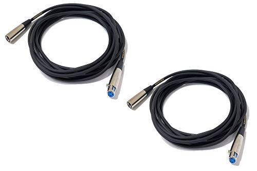 20 Foot XLR Male to XLR Female Microphone Cable | Microphone Cord Professional Audio Wire for Studio Recording and Live Sound (Senor Mic Cable - 2 Pack, Black)