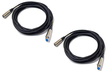 20 Foot XLR Male to XLR Female Microphone Cable | Microphone Cord Professional Audio Wire for Studio Recording and Live Sound (Senor Mic Cable - 2 Pack, Black)