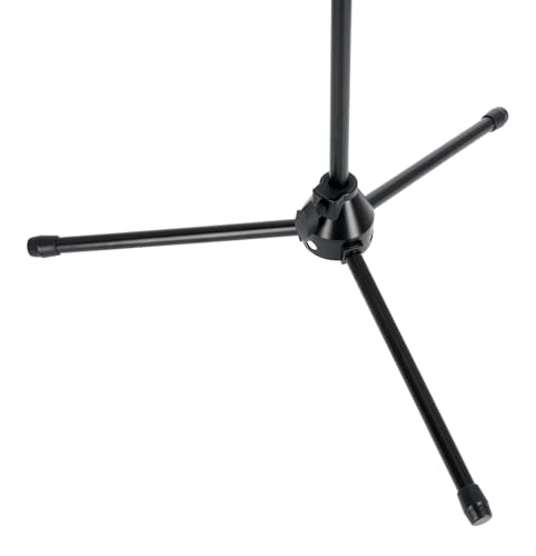 Rockville GIGSTAND DUAL V2 Dual Microphone Stand with Heavy Counterweight, Detachable 30" Boom Arm, Adjustable Height (33.5"-65"), Foldable Tripod Base, Includes 2 Mic Clips, Black | Includes 2 Mic Clips, Counter-Weight, Adjustable Height 33.5"-65", Steel