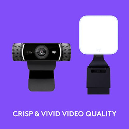 Logitech C922x Pro for Creators Litra Glow - The Ultimate Solution for a Professional Look During Video-Calls - size: 1 Pack, style: 1080P/30 fps, 720p/60fps