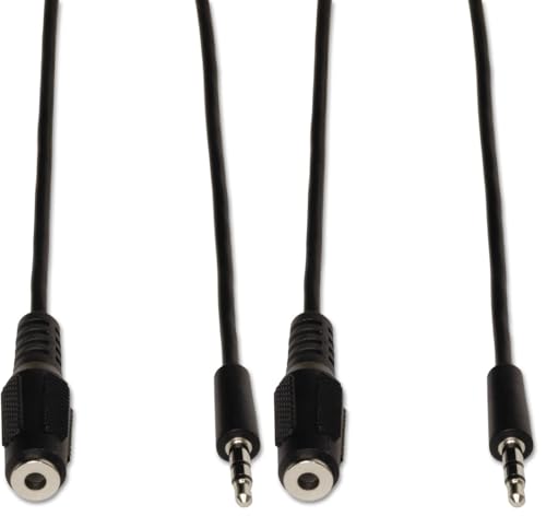 Tripp Lite 3.5mm Mini Stereo Audio Extension Cable for Speakers and Headphones (M/F), 6-ft.(P311-006) Black (Pack of 2) - size: 1 Count (Pack of 2)