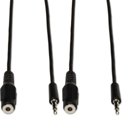 Tripp Lite 3.5mm Mini Stereo Audio Extension Cable for Speakers and Headphones (M/F), 6-ft.(P311-006) Black (Pack of 2) - size: 1 Count (Pack of 2)