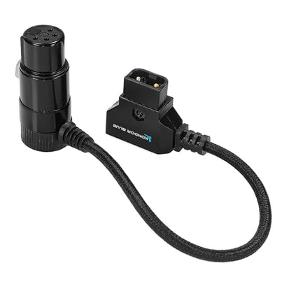 KONDOR BLUE | 6 Inch D-Tap to 4-Pin XLR Female Right-Angle Power Cable | Nylon Braided, Reinforced Connectors, for Canon C400, Blackmagic Design URSA Mini Pro, Sony Venice BURANO F5 F55