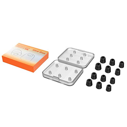 [6 Pairs] Earphone Tips New bee 12pcs Replacement Earbud Tips | Blocking Out Ambient Noise Memory Foam Earbuds Inner 4.9mm for in-Ear Headphones with 5mm-7mm Tips (Black, S/M/L)