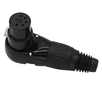 Adjustable Angle 5-Pin XLR Cable Connector 90 Degree Right Angle XLR 5 Pin Female Plug Connectors Mic Cable Plug Audio Adapter for Microphone,Mixers,Black