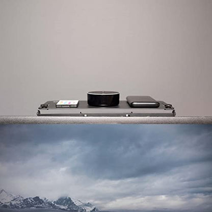 VIVO 13 inch Over Under VESA Monitor Shelf Mount, Holds Media Devices, Speakers, Routers, and More, Fits VESA 75mm, 100mm, 200mm, Black, MOUNT-SF01M
