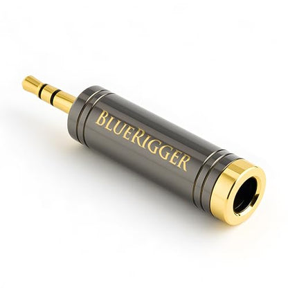 BlueRigger 1-Pack 3.5mm to 1/4 Adapter (TRS 1/8 to 1/4 Inch AUX Audio Jack Converter, Gold Plated, Pure Copper, 3.5mm Male to 6.35mm Female) Stereo Headphone Adapter for Guitar Amplifier Piano Phone - size: 3.5MM-6.35MM-ADPT
