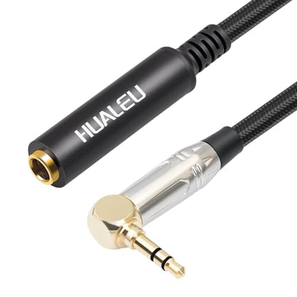 Right Angle 1/8 Male to 1/4 Female Stereo Audio Cable,TRS 6.35mm (1/4 inch) Female to 3.5 (1/8 inch) Male Right Angle Cable for Amplifier, Guitar, Headphone, Laptop-3.3Feet 1pack - size: 3.3Feet