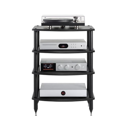 Pangea Audio Vulcan X Four Shelf Audio Rack Media Stand, and Components Cabinet Carbon Fiber Vinyl - color: Carbon Fiber Vinyl