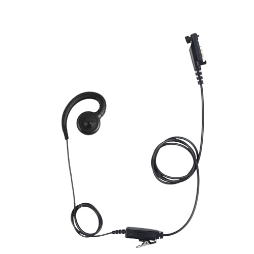 C Swivel Earpiece with PTT Mic Over Ear Earhooked Walkie Talkie Headset Compatible for Hyt hytera hp682 HP602 PD602 PD602i PD662 PD662i PD682i(Black,Wired)