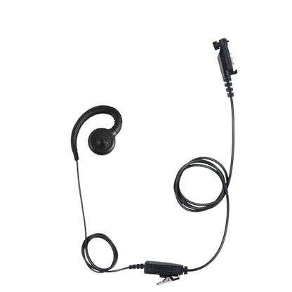 C Swivel Earpiece with PTT Mic Over Ear Earhooked Walkie Talkie Headset Compatible for Hyt hytera hp682 HP602 PD602 PD602i PD662 PD662i PD682i(Black,Wired)