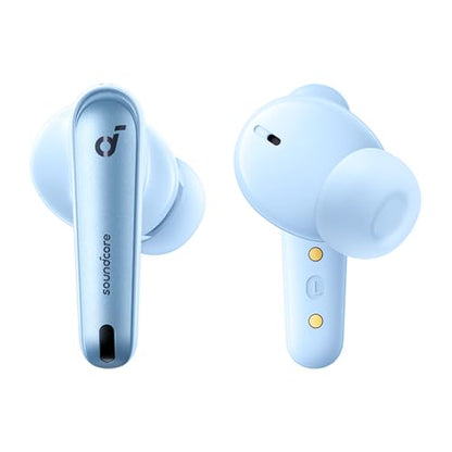 soundcore by Anker Liberty 4 NC Wireless Earbuds | 98.5% Noise Reduction, Adaptive Noise Cancelling to Environment, Hi-Res Sound, 50H Battery, Wireless Charging, Bluetooth 5.3 - color: Light Blue