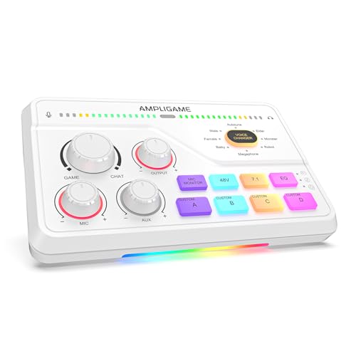 FIFINE SC8W Gaming Audio Mixer for Streaming with 7.1ch Surround sound