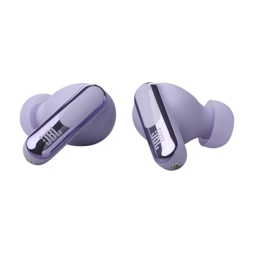 JBL Live Beam 3 - True wireless noise-cancelling stick-closed earbuds, 48Hrs total playback, Wireless Charging, 6 Mics for perfect calls, Multi-point connection, IP55 waterproof and dustproof (Purple) - color: Purple