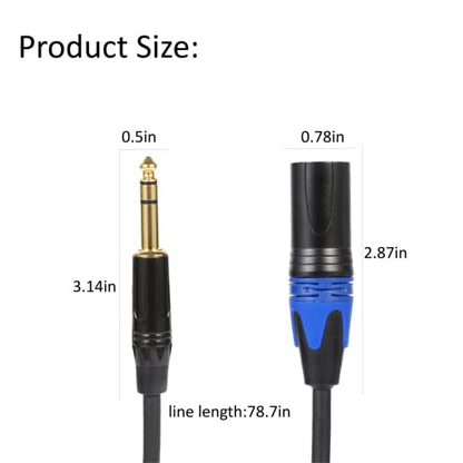 1/4 to XLR Cable, 1/4 Inch (6.35mm) TRS to XLR Female Stereo Audio Balanced Interconnect Cable Cord Gold Plated Plug Compatible with Microphone, Mixer, Speakers, DJ, Guitar - 6.6Feet - color: 6.6 feet