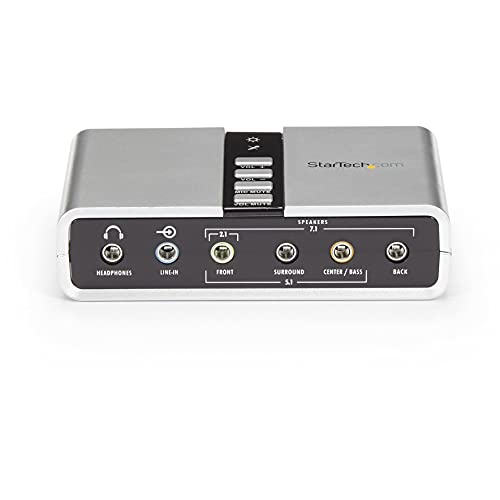 StarTech 7.1 USB Audio Adapter, External Sound Card (ICUSBAUDIO7D) | External sound card for laptop/PC, up to 7.1 surround sound, Digital SPDIF, Analog 3.5mm