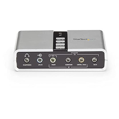 StarTech 7.1 USB Audio Adapter, External Sound Card (ICUSBAUDIO7D) | External sound card for laptop/PC, up to 7.1 surround sound, Digital SPDIF, Analog 3.5mm