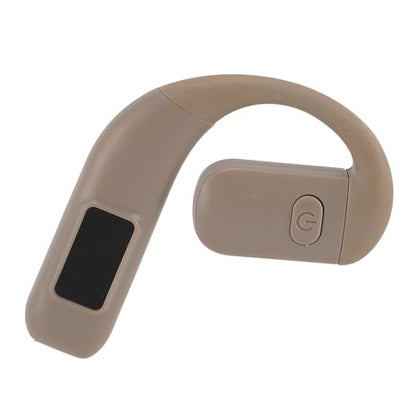 GOWENIC Bluetooth 5.5 Headset, Wireless Single Ear Earpiece with Noise Cancelling, Rotatable Microphone, Battery Display for Outdoor Sports Calls (Gray) - color: Gray