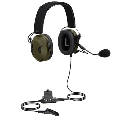 Tactical Walkie Talkie Sound Pickup Noise Reduction Headphones Hunting Shooting Airsoft Earmuffs Shooting Ear Protection Mic Microphone Earpiece for Motorola APX 6000 6000r 6000li 60000xe