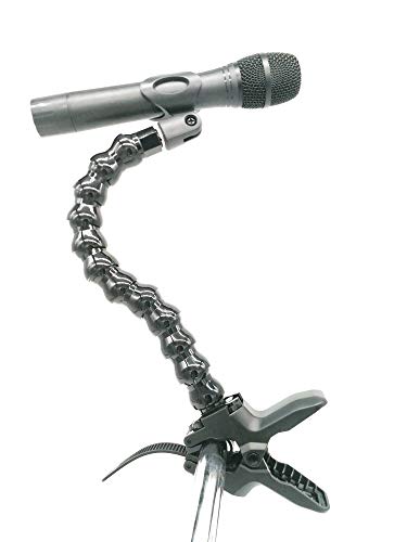 Table Mic Clamp Grip with 5/8"-27 Thread Gooseneck Extension Mount Holder for Microphones - Work for any Music Stand, Microphone Stand and Tripods