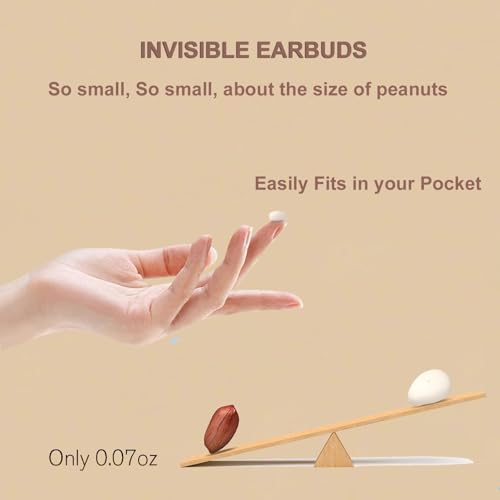 Xmenha Smallest Bluetooth Mini Small Invisible Earbuds Wireless Bluetooth Hidden for Work Micro Tiny Discreet Earbuds for Small Ears