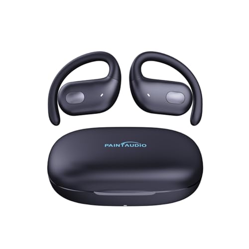 PAINTAUDIO EarMate 1 Open Ear Headphones, Bluetooth 5.3 Wireless Earbuds Air Conduction 45Hrs Playtime with Charging Case, Panoramic Deep Bass with 16.2mm Drivers, Compatible with iPhone Android