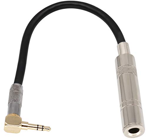 90 Degree 1/8 to 1/4 Stereo Adapter Cable, TRS 90 Degree 3.5mm Male to 6.35mm Female Stereo Audio Adapter for Amplifiers, Guitar,Home Theater Devices,Laptop etc.(9inch/24cm - size: 9 inch / 24 cm