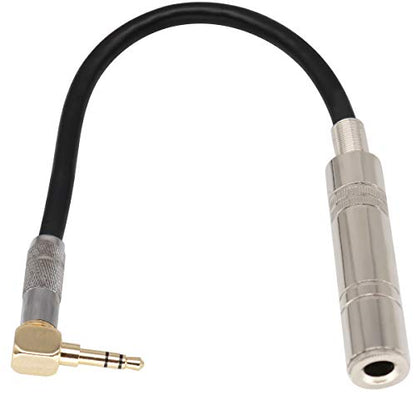 90 Degree 1/8 to 1/4 Stereo Adapter Cable, TRS 90 Degree 3.5mm Male to 6.35mm Female Stereo Audio Adapter for Amplifiers, Guitar,Home Theater Devices,Laptop etc.(9inch/24cm (Pack of 2) - size: 9 inch / 24 cm (Pack of 2)