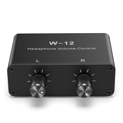 Bewinner 3.5mm 6.35mm Stereo Volume Controller, Stereo Audio Volume Attenuator, 1/4 Inch 1/8 Inch Mini Inline Headphone Attenuator Vol Control Knob