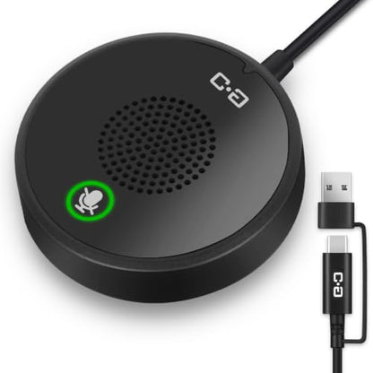 USB Conference Microphone for PC & Mobile Device, AI Noise Reduction | Plug-n-Play, One-Touch Mute, Omnidirectional Condenser Mic, for Video Conference/Online Class/Streaming/Zoom/Skype/Teams