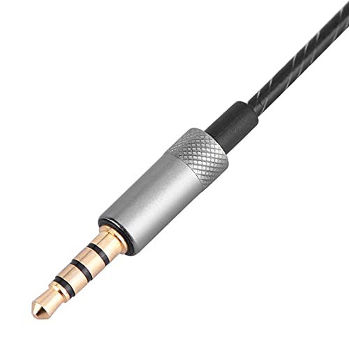 Replacement Earphone Cable, Upgraded Audio Cable with Mic for In-Ear Monitors, Durable Black for Musicians Commuters Gamers Fitness Enthusiasts