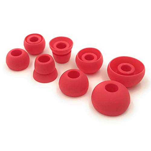 Replacement Silicone Earbuds Ear Tips Eargels Buds Set Compatible with Beats Powerbeats 3 Powerbeats 2 Wireless in-Ear Earphones (4 Pairs/Dark Red) - color: Dark Red