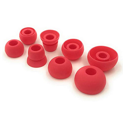 Replacement Silicone Earbuds Ear Tips Eargels Buds Set Compatible with Beats Powerbeats 3 Powerbeats 2 Wireless in-Ear Earphones (4 Pairs/Dark Red) - color: Dark Red
