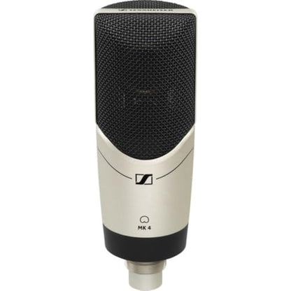 Sennheiser MK 4 Set Large-Diaphragm Cardioid Condenser Microphone with MKS4 Shockmount Bundle with XLR Cable + Pop Filter + Cleaning Cloth (5 Items)
