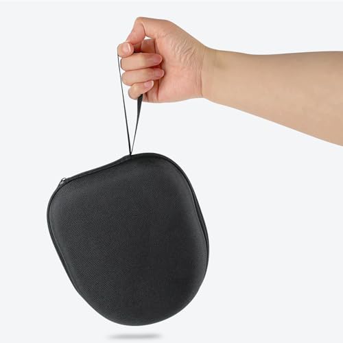 ZUFECY Large Headphone Case, Hard EVA Shell Protective Storage Box with Mesh Pocket, Compatible with Most Over-Ear Headphones (Black, 8.6"x7.5"x2.3")