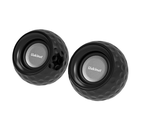 Uakinat 2.0 Computer Speaker, Black, USB Powered, 3.5mm Audio Input, Volume Control, Golf Style, Pair Pack, PC or Laptop