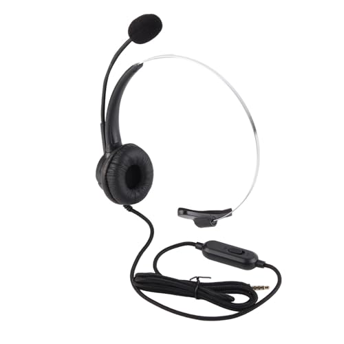 Wired Trucker Headsets, Mono Headset with Noise Cancelling Microphone, 3.5mm Call Center Headset for Cellphone Laptop, Professional Volume Control for Clear Calls, Comfortable Desi