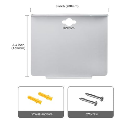 8''W x 6.3''D Small Floating Metal Wall Shelf,Deep Floating Shelves for Speakers,Cameras,Routers,Heavy Duty Metal Floating Wall Shelf with Ledge for Bedroom,Bathroom,Living Room,Silver - color: 8''silver