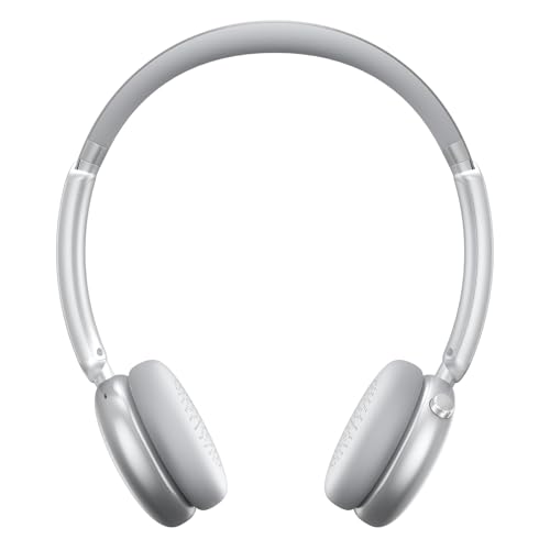 LORELEI Q60 Wireless Bluetooth On Ear Headphones，Built-in Micphone, 40 Hours Up Battery Life, Lightweight ，Bass Mode, Memory Earmuffs (Silver) - color: Silver