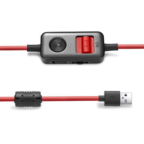 Edifier G4 USB Gaming Headset with Virtual 7.1 Surround Sound, Retractable Boom Microphone, LED Lights Mesh Open Back Adjustable Video Games for PC, Laptop, desktops - Red