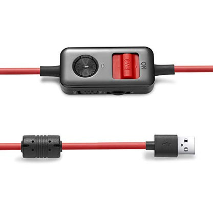 Edifier G4 USB Gaming Headset with Virtual 7.1 Surround Sound, Retractable Boom Microphone, LED Lights Mesh Open Back Adjustable Video Games for PC, Laptop, desktops - Red