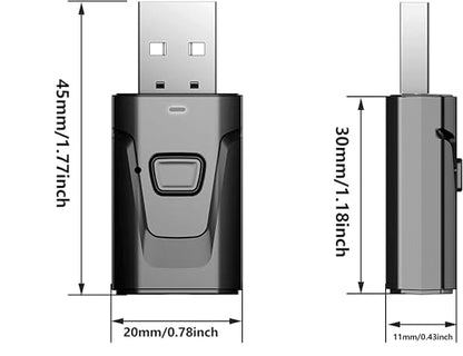 USB BT5.0 Adapter 4 in 1 Wireless Stereo Audio Adapter | Receiver Transmitter with 3.5mm AUX Cable for Speaker PC Car TV Home Audio System