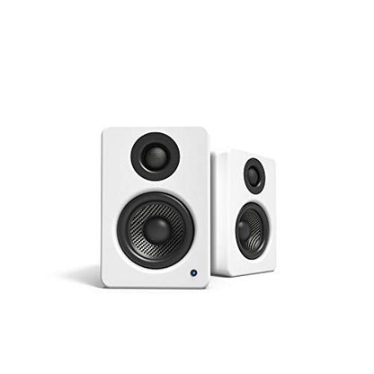 Kanto YU2MW PC Gaming Desktop Speakers | 3" Composite Drivers | 3/4" Silk Dome Tweeter | Class D Amplifier | 100 Watts | Built-in USB DAC | Subwoofer Output | Pair | Matte White - color: Matte White