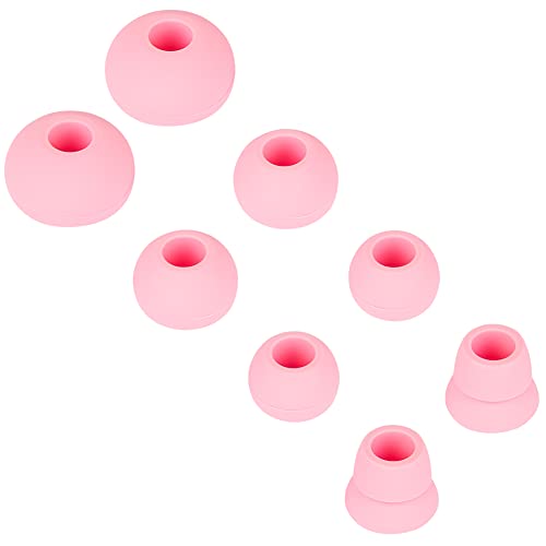 4 Pairs Silicone Earbud Tips Replacement Earbuds Cap Ear Tips Compatible with Powerbeats 1/2/3 Wireless Beats by Dre Headphones,(Pink) - color: Pink
