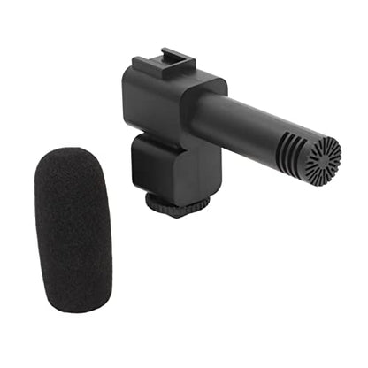 ASHATA Universal Camera Microphone, Video Microphone with Shock Mount, Unidirectional Stereo Camera Recording Mic for Studio Recording, Home Recording, Podcasting and Streaming