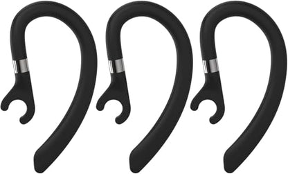 New bee Ear Hooks Replacement Ear Hook Clips- Snap-in Headset Spare Clamp Hook (Black, 3 Pack+Silicon) - color: Black, size: 3 Pack+Silicon