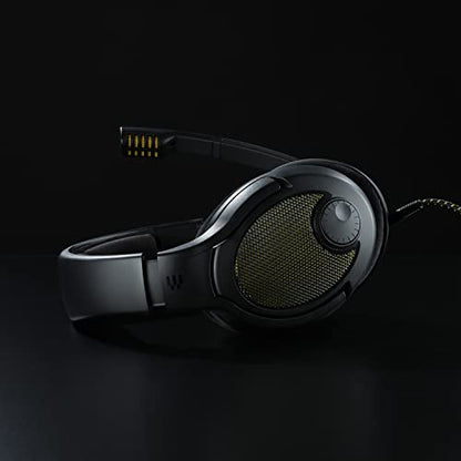 DROP + EPOS PC38X Gaming Headset Noise-Cancelling Microphone with Over-Ear Open-Back Design, Velour Earpads, Compatible with PC, PS4, PS5, Switch, Xbox, Mac, Mobile, and More (Yellow) - color: Black, style: EPOS PC38X