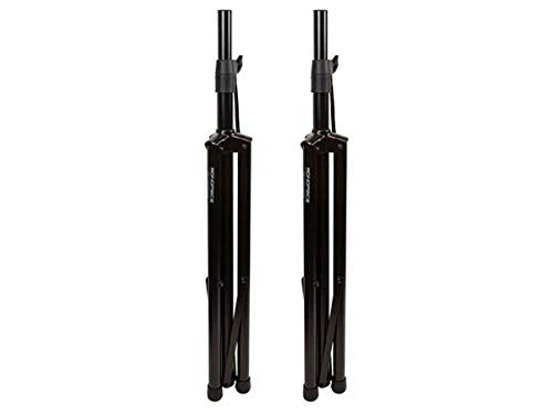 Monoprice PA 스피커 스탠드, 에어 쿠션 포함, 조절 가능 - 한 쌍, 높이 조절 가능 104.2-192.9cm(41.5-74.5인치), 59kg(130파운드) 스탠드당 적재 용량, 튼튼한 스틸