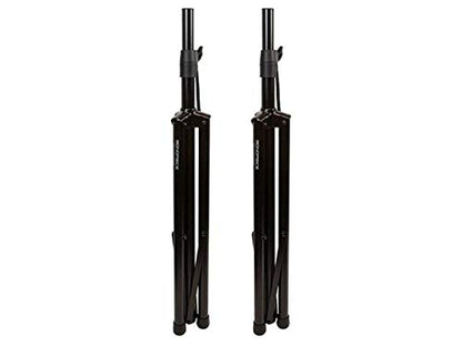 Monoprice PA 스피커 스탠드, 에어 쿠션 포함, 조절 가능 - 한 쌍, 높이 조절 가능 104.2-192.9cm(41.5-74.5인치), 59kg(130파운드) 스탠드당 적재 용량, 튼튼한 스틸