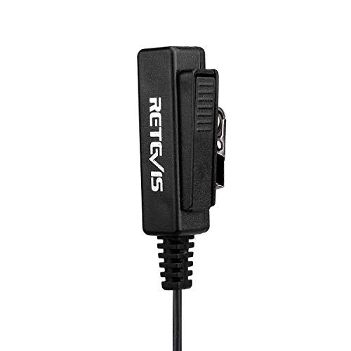 Retevis Walkie Talkie Earpiece with Mic, for Retevis RT22/RT21/H777/RT68 | Acoustic Tube, 2 Pin, Compatible with Pxton, Baofeng, Kenwood Walkie Talkies, Two Way Radio Headset with Big PTT Clip(1 Pack)